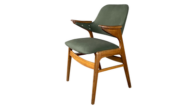 1950s Pynock Wierden teak & skai armchair, Netherlands