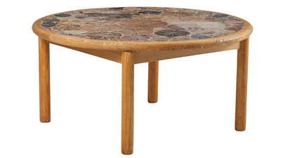 1970s Tue Poulsen oak & tile coffee table