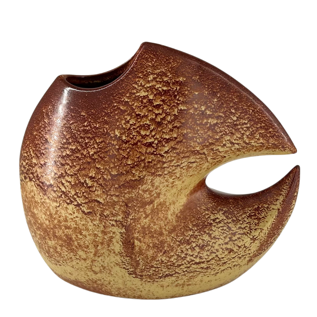 1970s Roberto Rigon : "claw" vase, screziato tabacco glaze