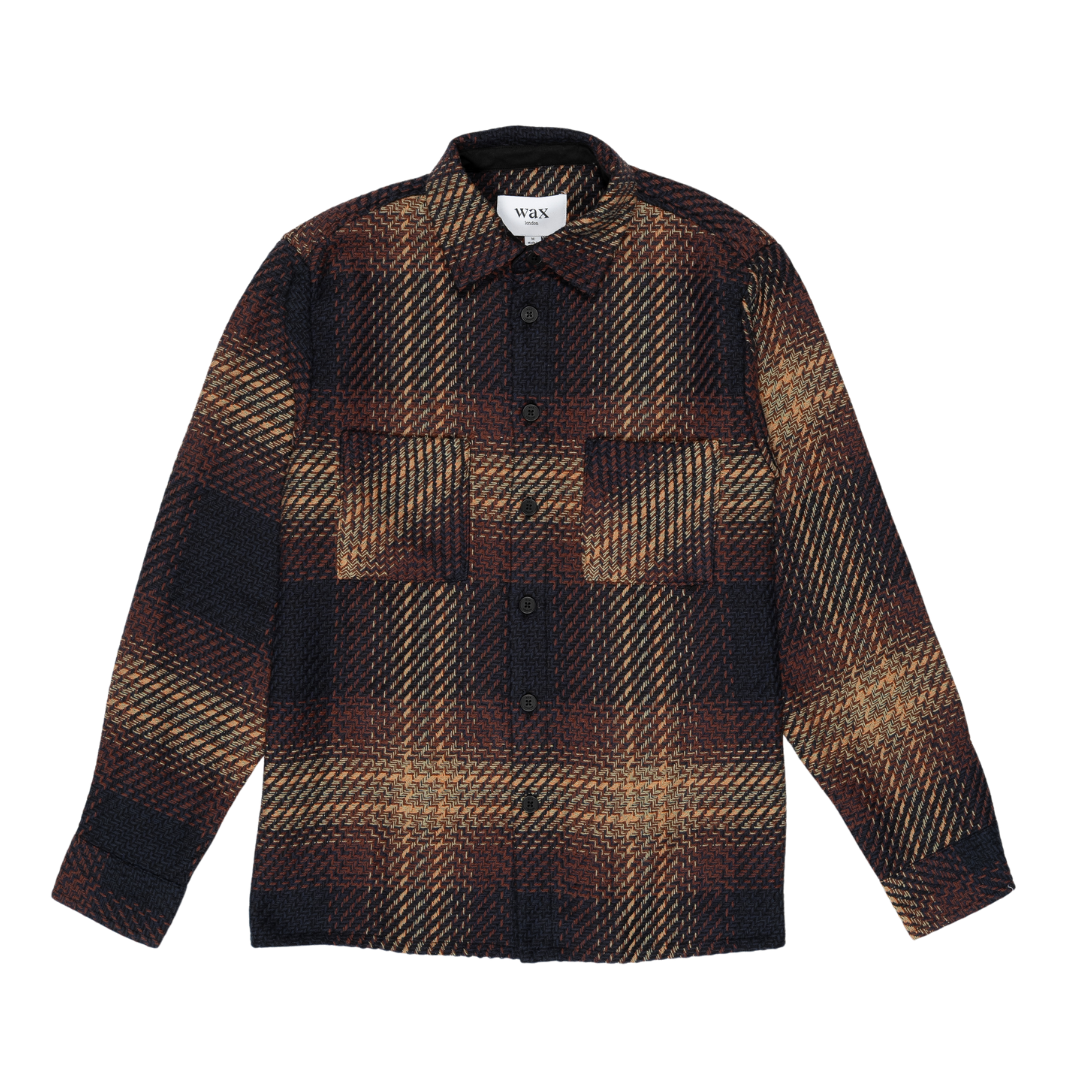 Wax London : Whiting Overshirt in Ombre Windowpane