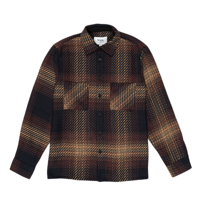 Wax London : Whiting Overshirt in Ombre Windowpane