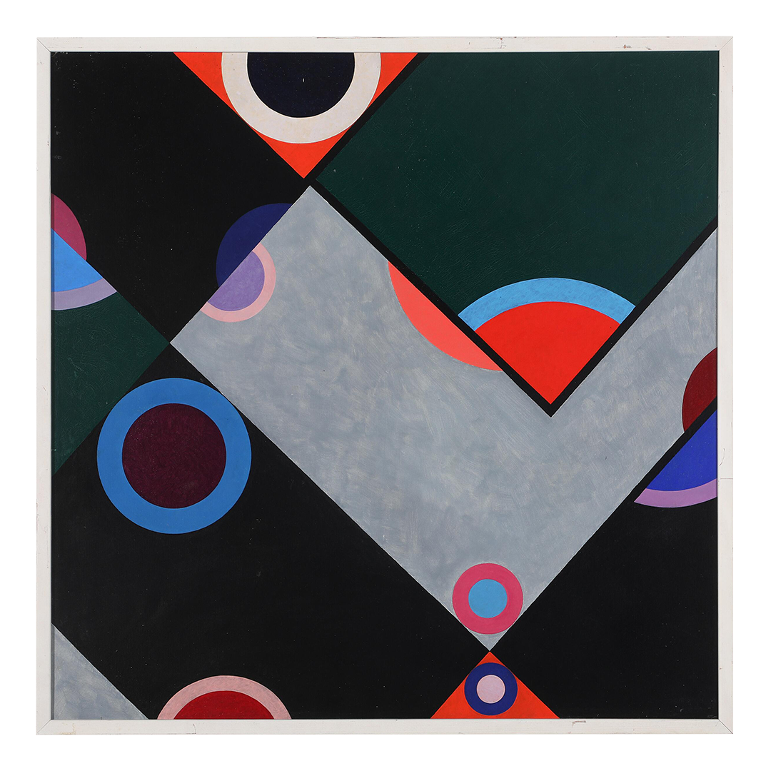1971 Gorm Eriksen : Danish abstract geometric o/c, 32"