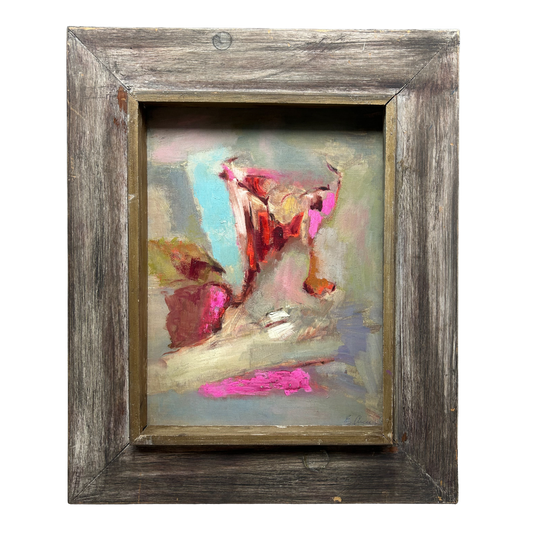 Mid-Century Eugene Arcieri : 18.9" x 22.5" abstract o/c, Woodstock artist
