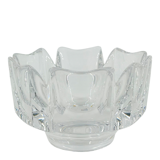 1970s Lars Hellsten : crystal "Corona" bowl for Orrefors