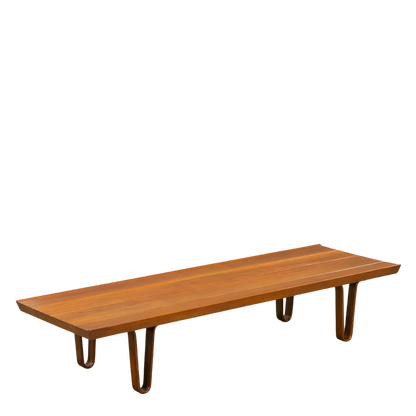 1960s Edward Wormley : long bench, walnut & ashwood, Dunbar