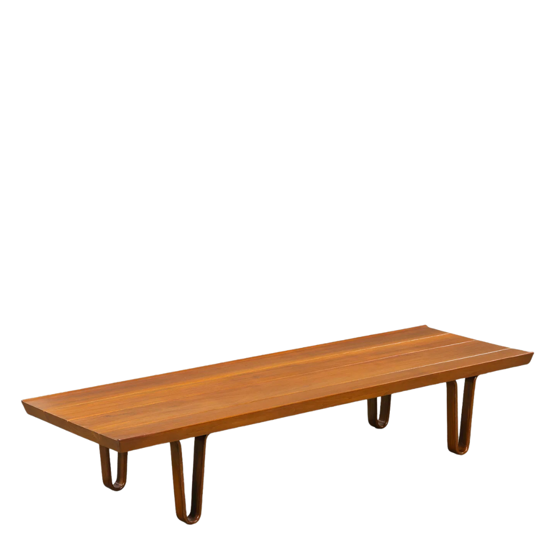1960s Edward Wormley : long bench, walnut & ashwood, Dunbar