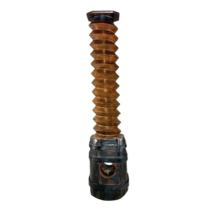 19th century : wooden grape press screw fragment