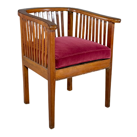 1930s Italian : pair Rationalist designed solid walnut spindle chairs