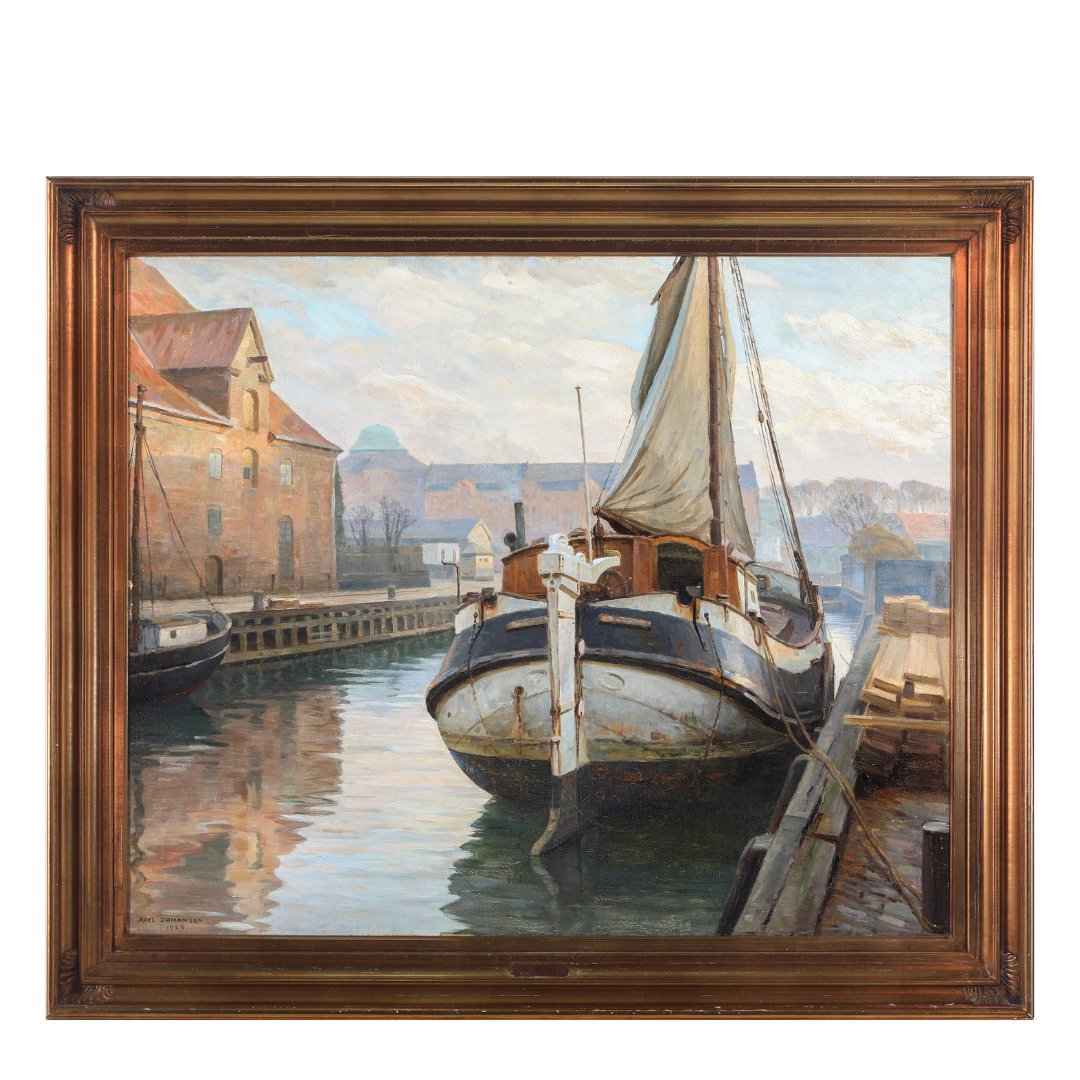 Axel Johansen : c1925 Frederiksholms canal harbor scene