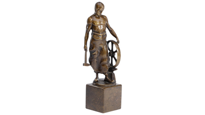 Franz Iffland Art Nouveau bronze, blacksmith, c1890