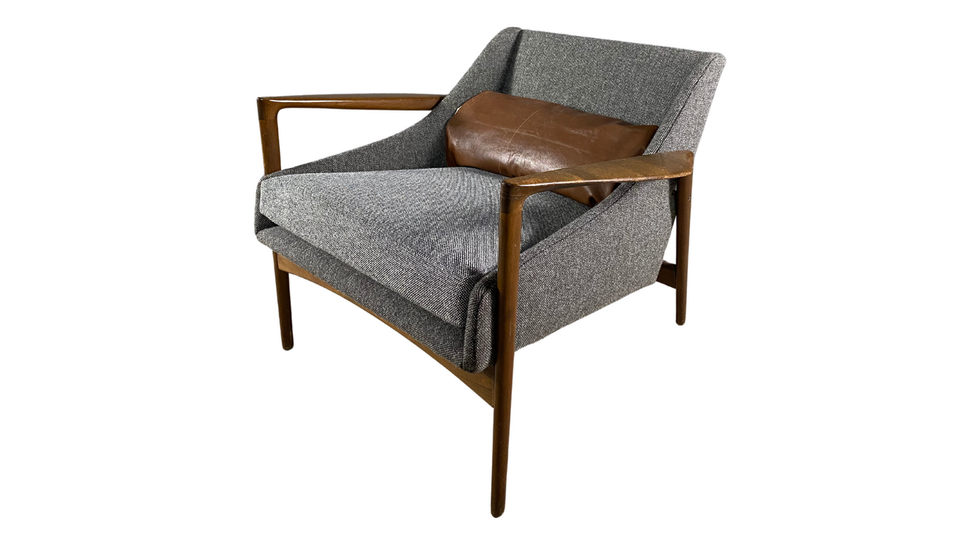 1950s American Modern walnut armchair, Selig USA