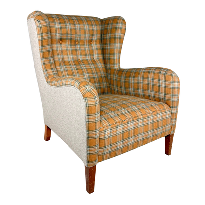 c1940 Jacob Kjær : restrained mini wingback armchair, Denmark