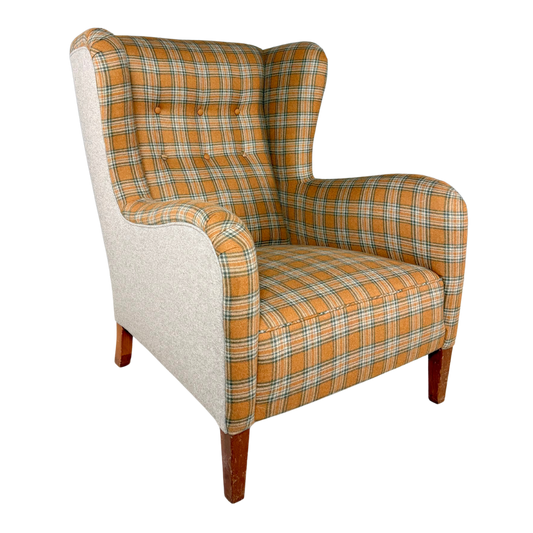 c1940 Jacob Kjær : restrained mini wingback armchair, Denmark