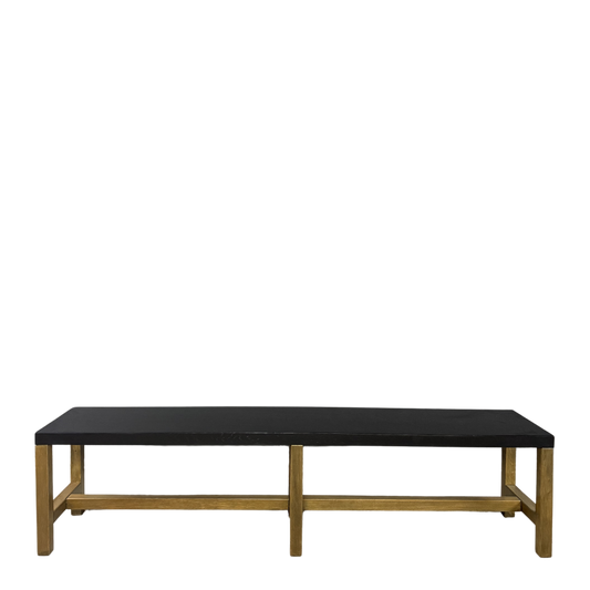 1960s Edoardo Detti  : 79" lacquered teakwood long bench