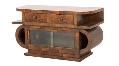 1920s Art Deco walnut rootwood cabinet/sideboard