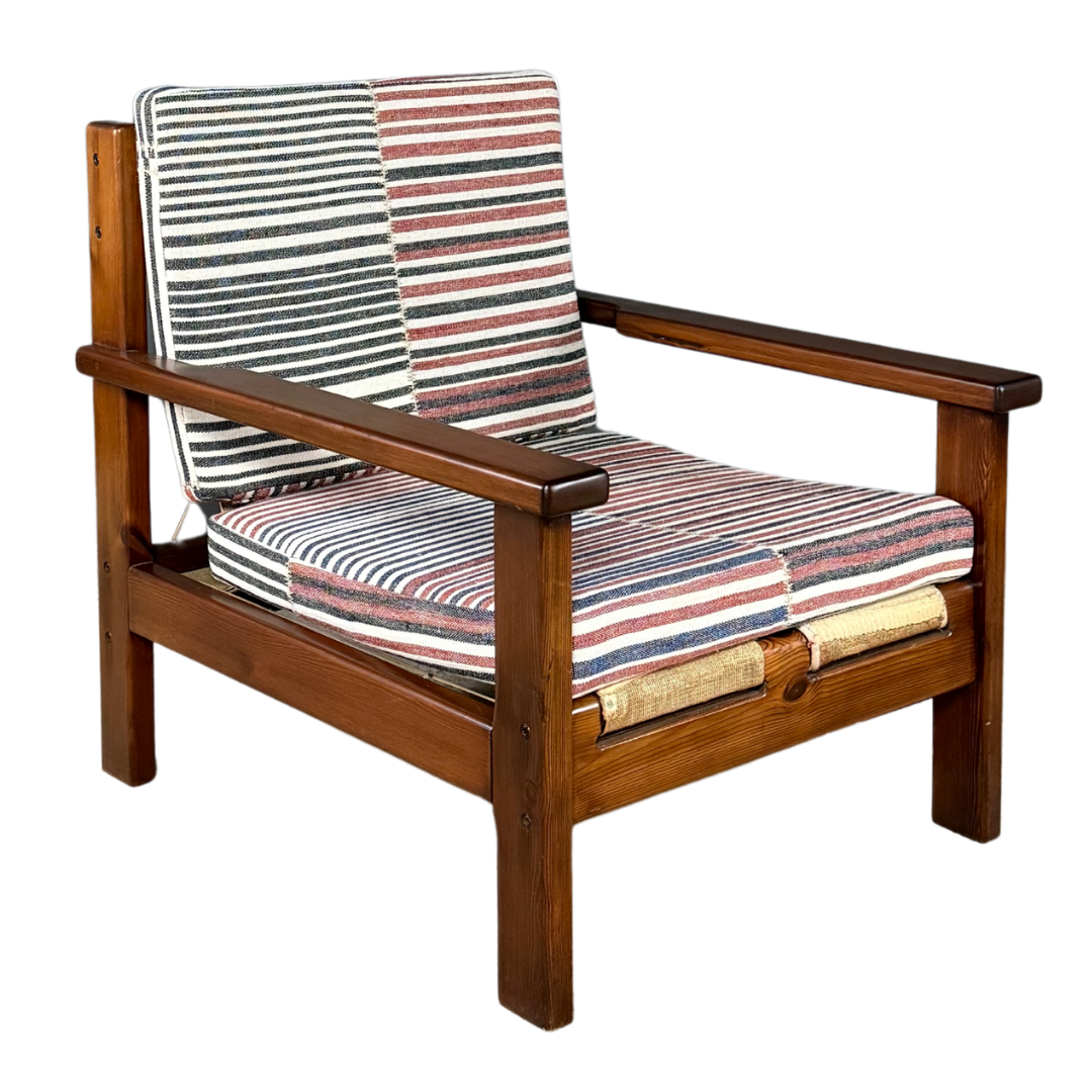 1960s Italian : stringed burlap lounge chair, Zak & Fox fabric – FINCH ...