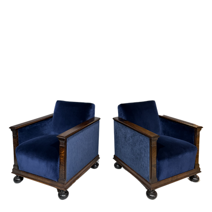 Late 1920s Swedish Grace : Art Deco Armchairs w/ new upholstery