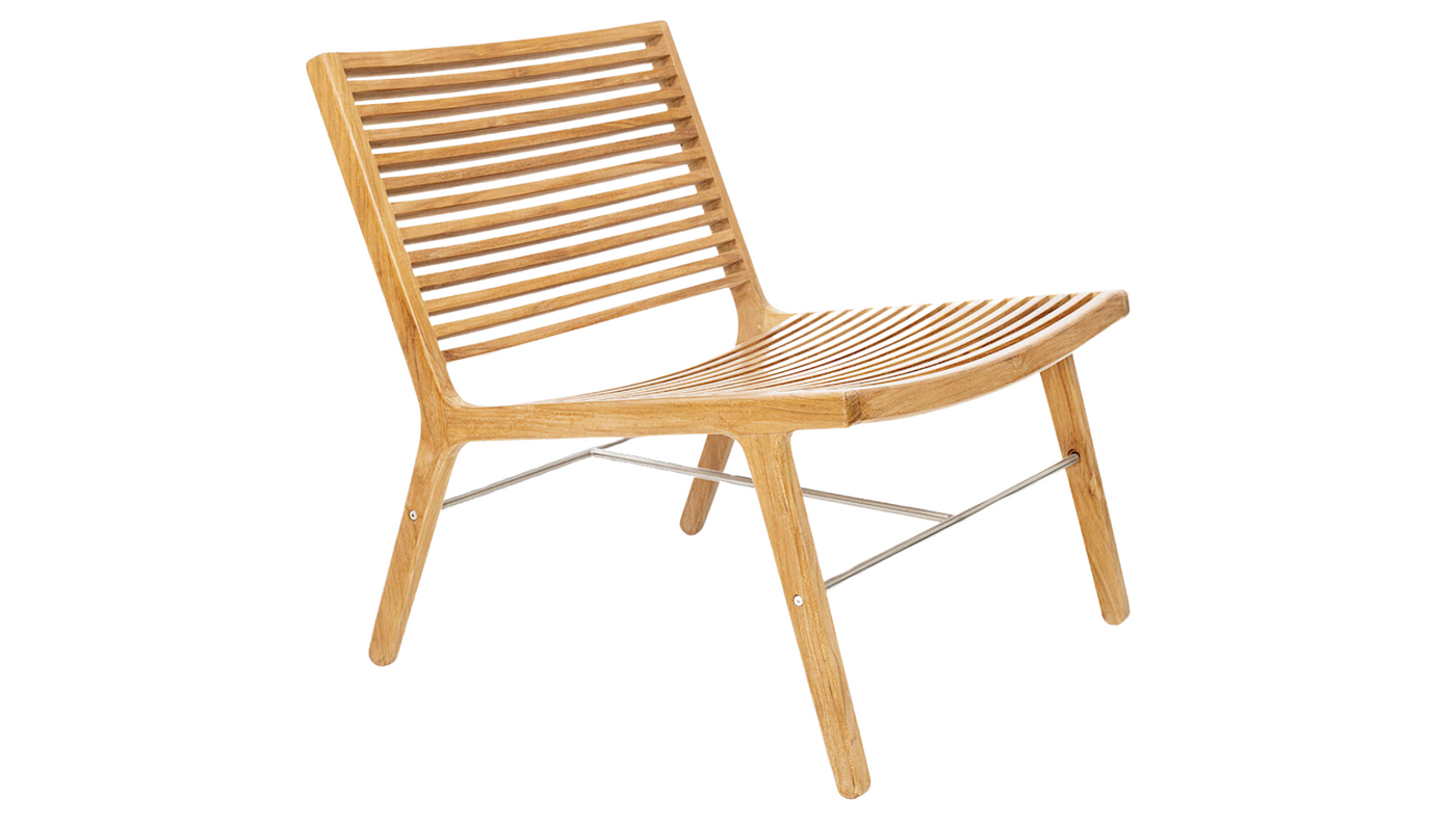 RIB solid teakwood lounge chair w/ cushion by Anker Denmark