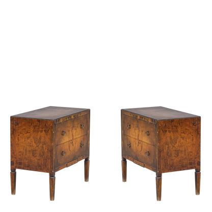 1920s Swedish Grace : exquisite Art Deco rootwood chest with intarsia