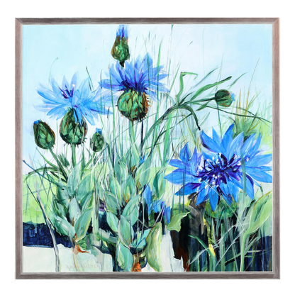 Gerda Nietzer : 20thc cornflowers, acrylic, Danish