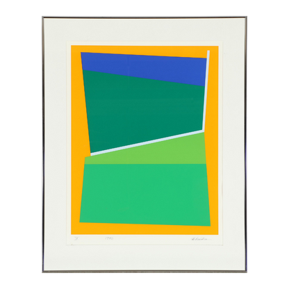 Ib Geertsen : 1986 abstract geometric lithograph in colors