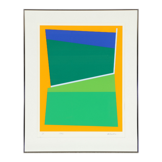 Ib Geertsen : 1986 abstract geometric lithograph in colors