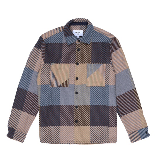 Wax London : Whiting Overshirt in Square Check