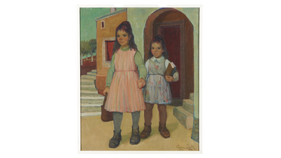 c1970 Giulio Vito Musitelli, two young girls, Italy