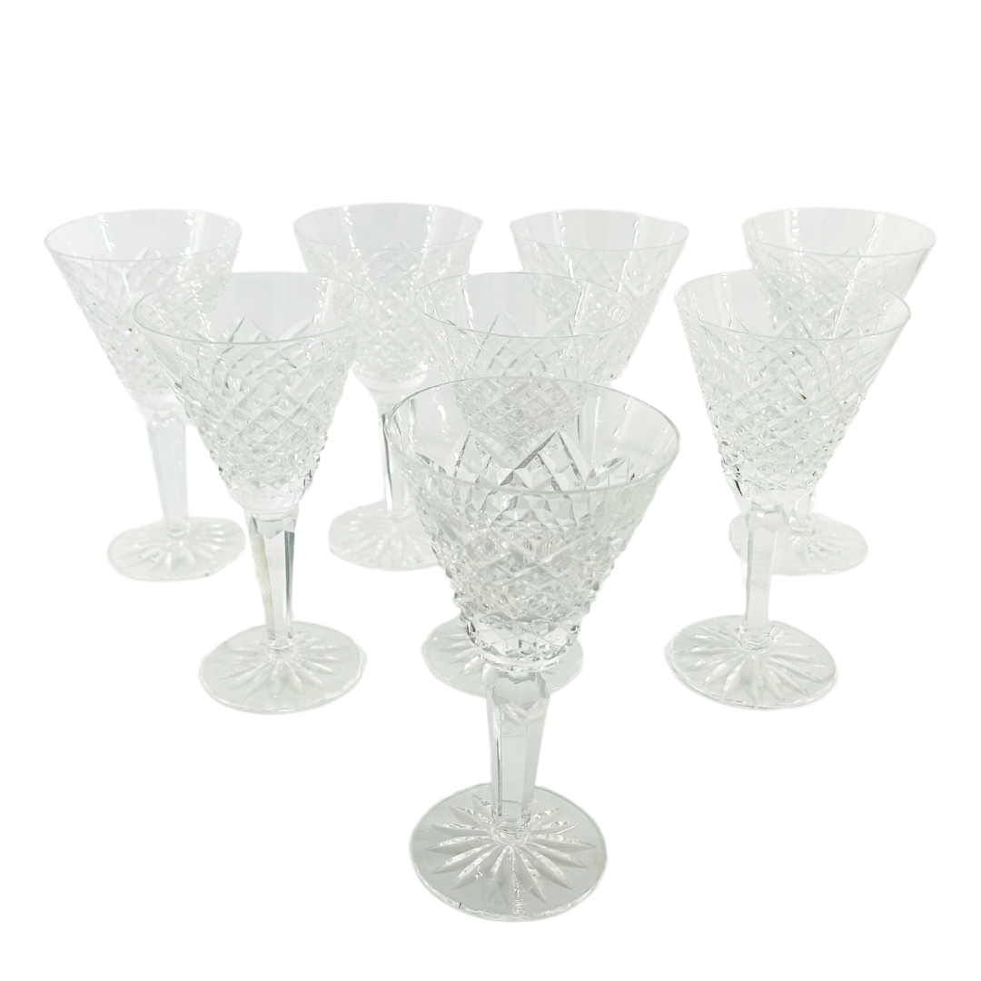 Waterford Crystal : Set 6 "Tyrone" crystal wine stemware