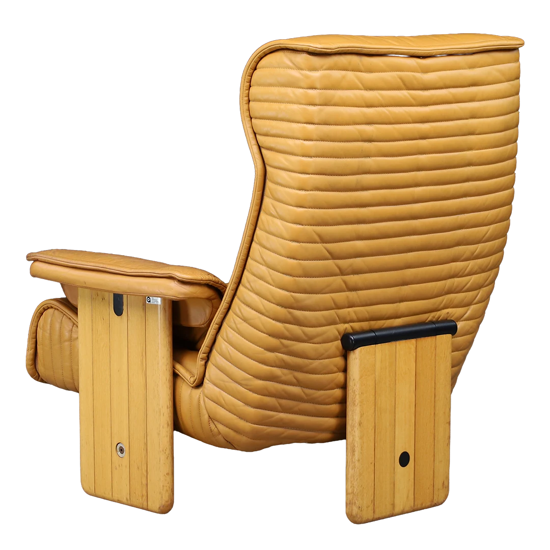 1970s Otto Zapf : sculptural light leather lounge and ottoman, Germany