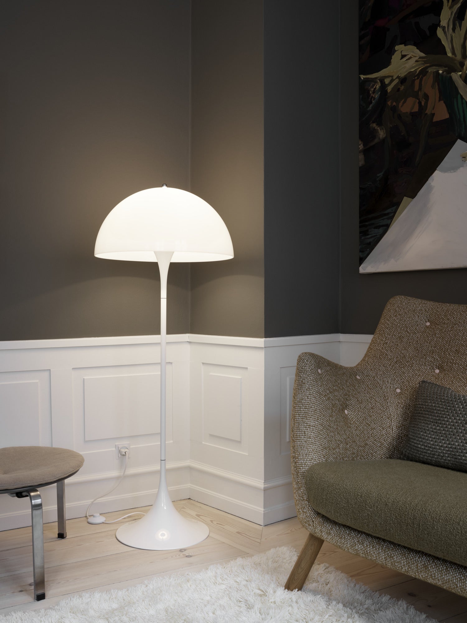Verner Panton : Panthella Floor Lamp, 1970s design, Denmark