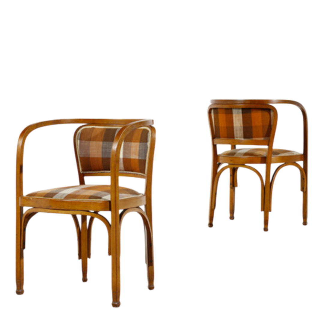 1910 Gustav Siegel : pair Vienna Secessionist armchairs for Jacob & Josef Kohn