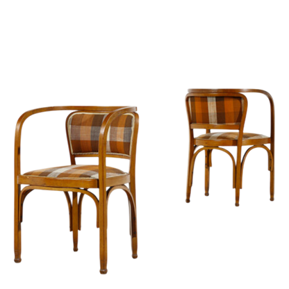 1910 Gustav Siegel : pair Vienna Secessionist armchairs for Jacob & Josef Kohn