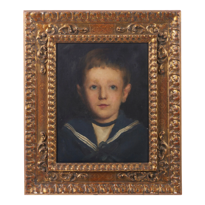 19th century Italian portrait : young boy dressed as a sailor