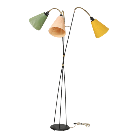 1950s Danish design : 3-cone adjustable floor lamp