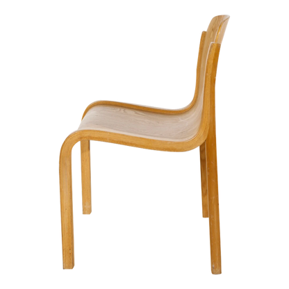 Set 1969 Carlo Bartoli : four bent plywood Mito dining chairs, Italy