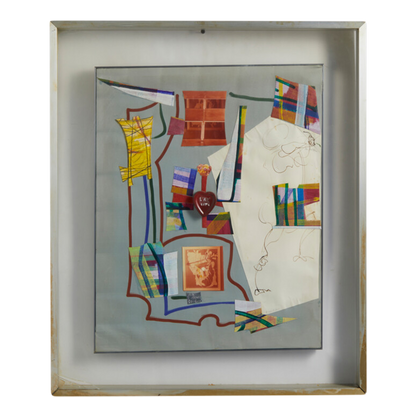 1970s Domenico Pellicano : mixed media w/applied heart 20" x 16"