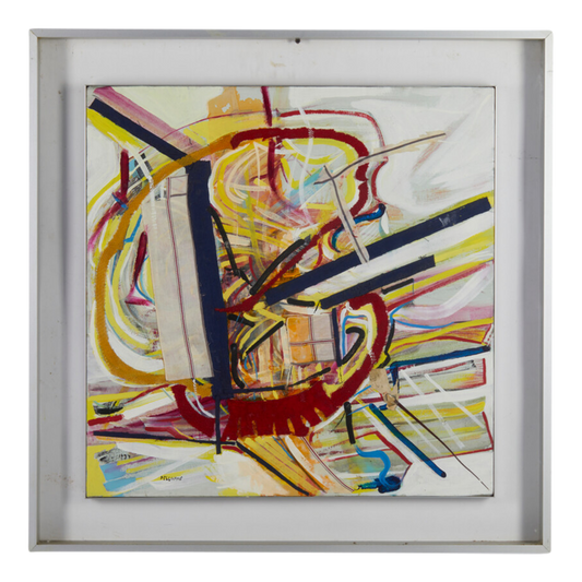 1977 Domenico Pellicano : abstract mixed media 24" x 24"