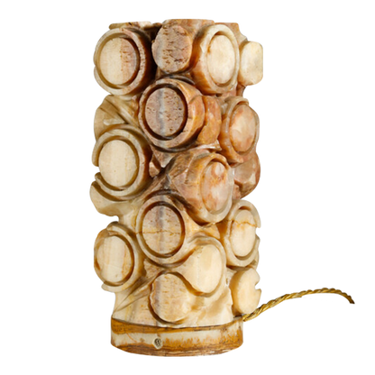 1970s Italian : carved columnar alabaster table lamp