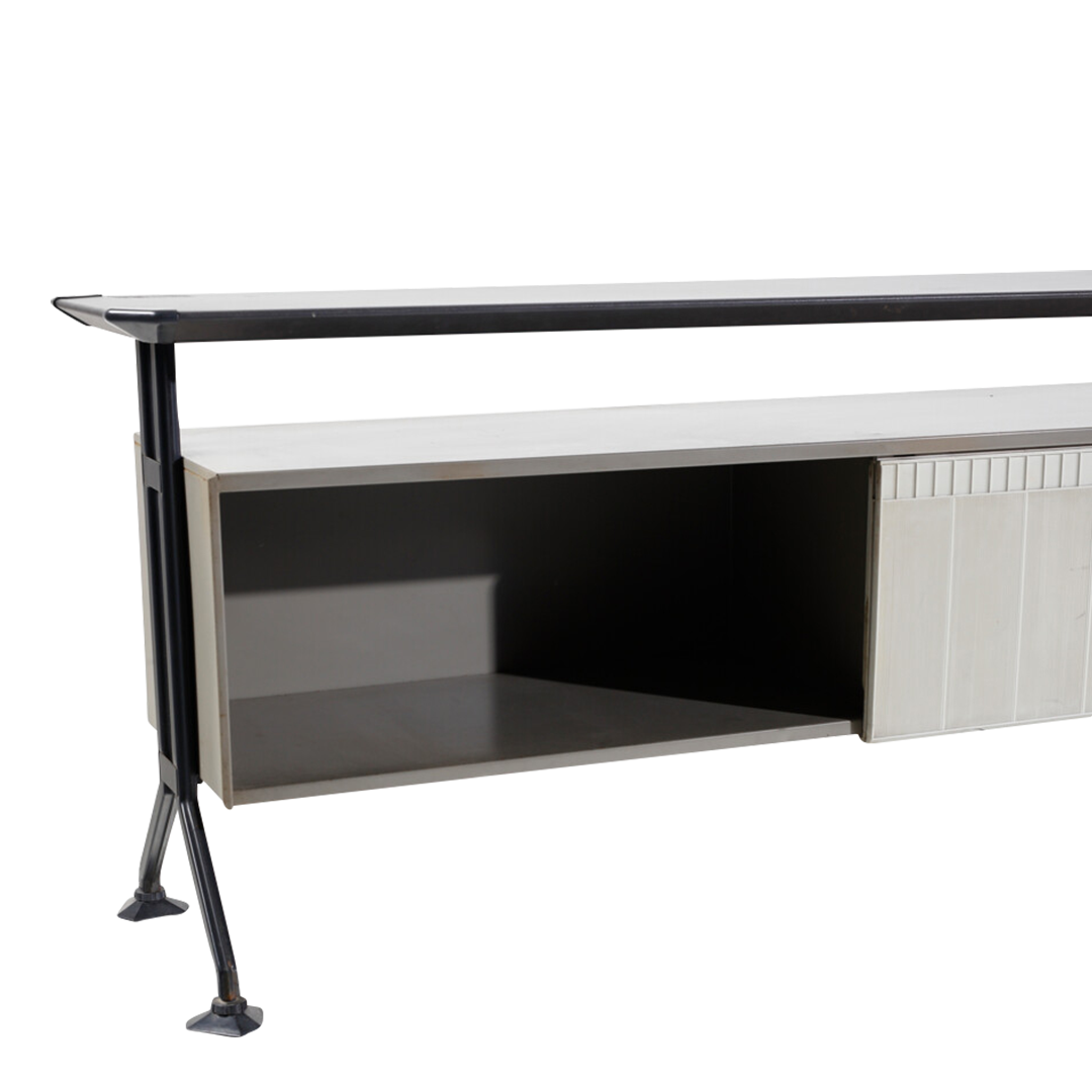 1950s Studio Bbpr: metal framed "Arco" sideboard for Olivetti