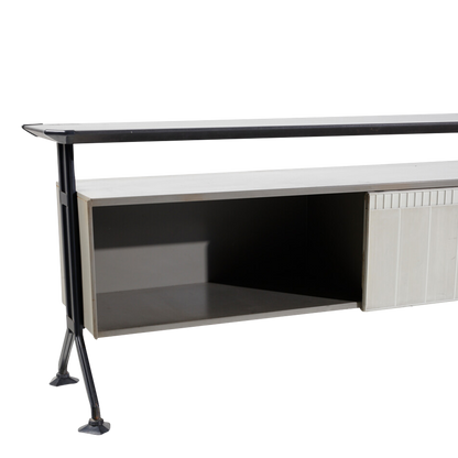 1950s Studio Bbpr: metal framed "Arco" sideboard for Olivetti