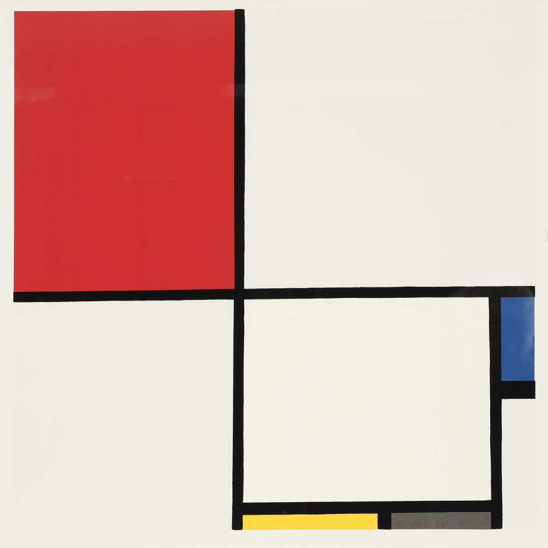 1929 Piet Mondrian : “Composition No. III, with Red, Blue, Yellow, and Black”