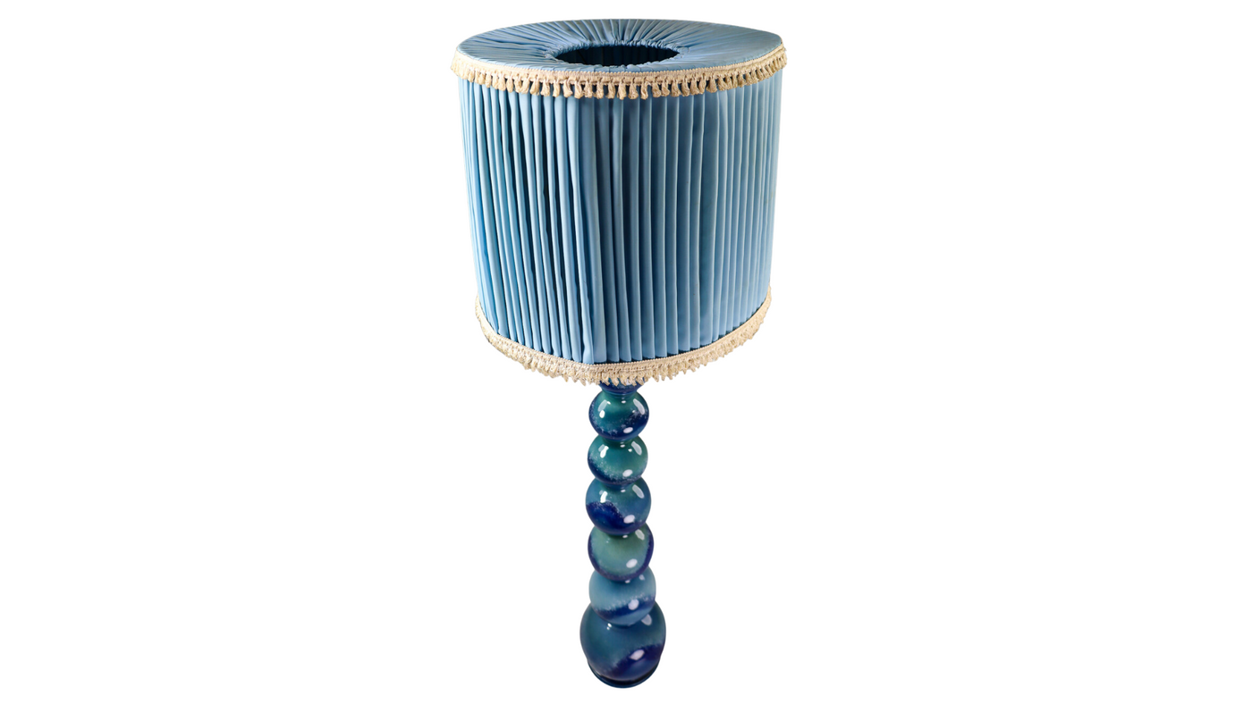 1970s Gebr. Kaiser & Co. blue ceramic floor lamp, Germany