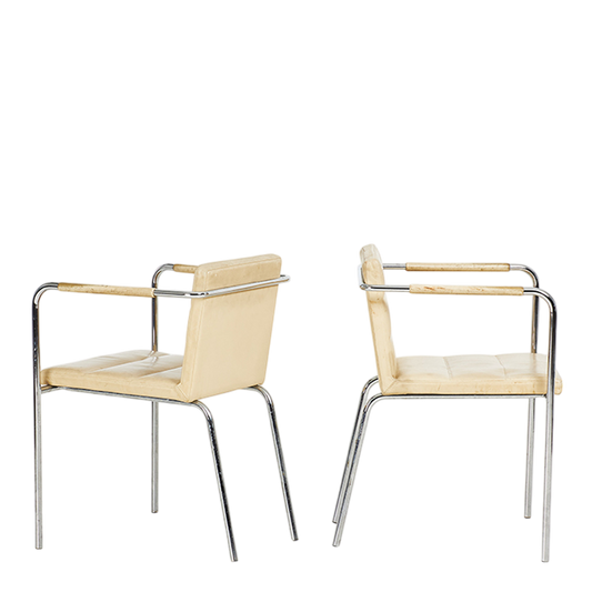 1997 Gunilla Allard : set four "Cinema" sport chairs in blond leather