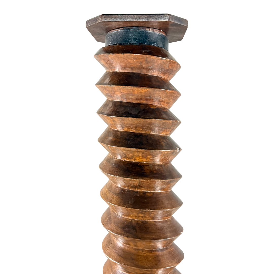 19th century : wooden grape press screw fragment