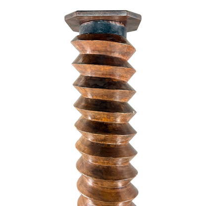 19th century : wooden grape press screw fragment