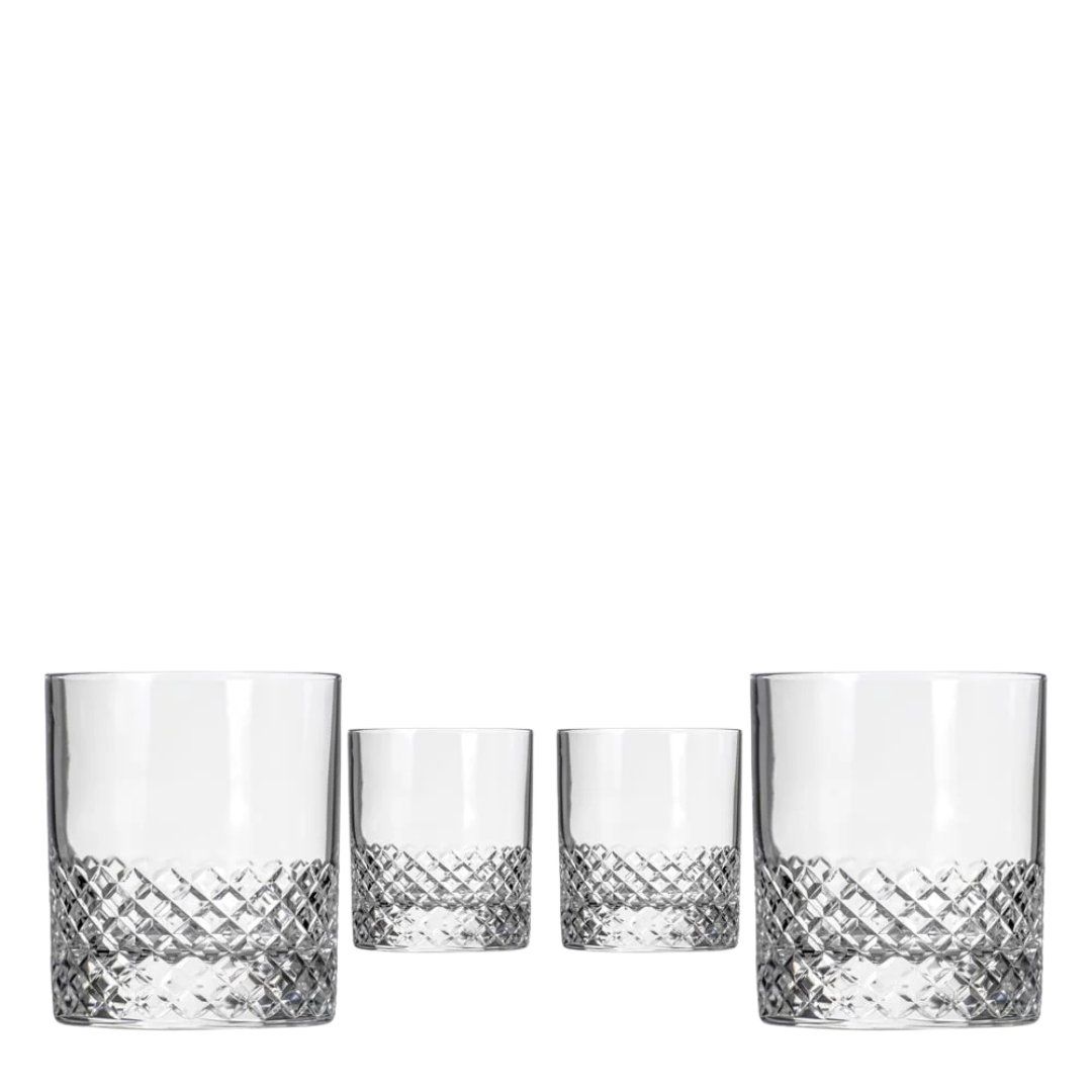 Diamond On the Rocks : lead free crystal Cocktail Glasses 11oz, set of 4