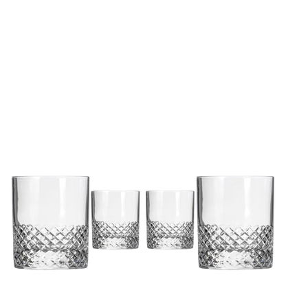 Diamond On the Rocks : lead free crystal Cocktail Glasses 11oz, set of 4