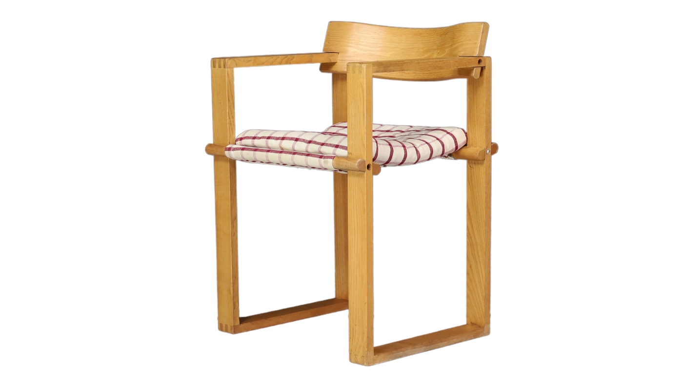 Set 1970s Ate van Apeldoorn cubist pinewood armchairs