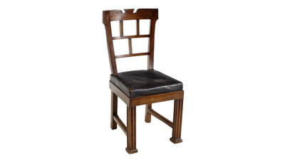 1930s Enrico Del Debbio walnut & leather chair